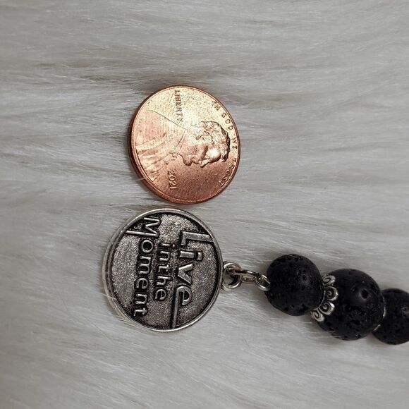 ESSENTIAL CHARMS Volcanic lava beaded Pin Brooch - Picture 7 of 9